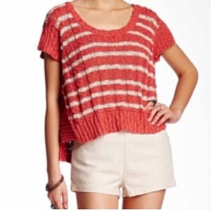 🍃💕NWOT Free People Wide Stripe Knit Cotton Linen Jumper Sweater Vest Size M
